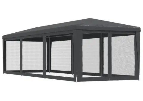 Cort de petrecere cu 8 pereți din plasă, antracit, 3x9 m, HDPE - 5/5