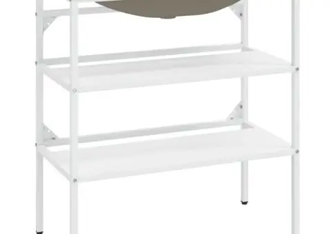 Cadru lavoar baie cu chiuvetă încorporată, alb, fier - 2/5