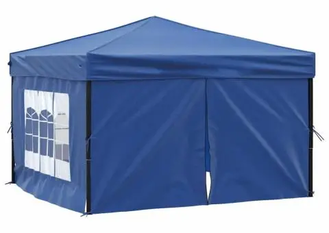 Cort pliabil pentru petrecere, pereți laterali, albastru, 3x3 m - 2/5