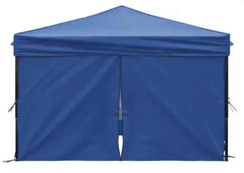 Cort pliabil pentru petrecere, pereți laterali, albastru, 3x3 m - 4/5