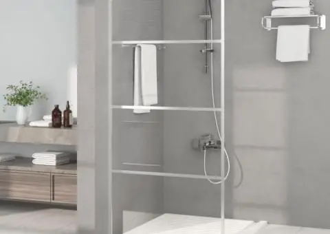 Paravan duș walk-in argintiu 90x195 cm sticlă ESG transparentă - 1/5