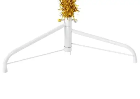 Jumătate brad de Crăciun subțire cu suport, auriu, 180 cm - 5/5