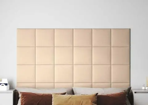 Panouri de perete 12 buc. crem 30x30 cm material textil 1,08 m² - 1/5