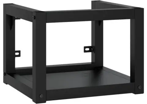 Cadru lavoar baie cu chiuvetă încorporată, negru, fier - 3/5