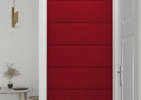 Panouri de perete 12 buc. roșu vin 90x30 cm catifea 3,24 m² - 4/5