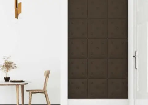 Panouri perete 12 buc. maro, 30x30 cm, piele ecologică 1,08 m² - 4/5