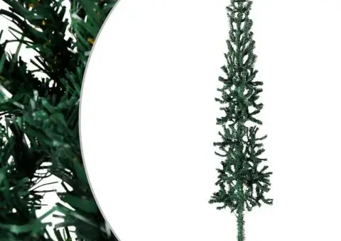 Jumătate brad de Crăciun subțire cu suport, verde, 150 cm - 3/5