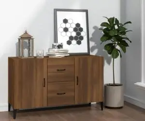 vidaXL Servantă, stejar maro, 100x36x60 cm, lemn compozit