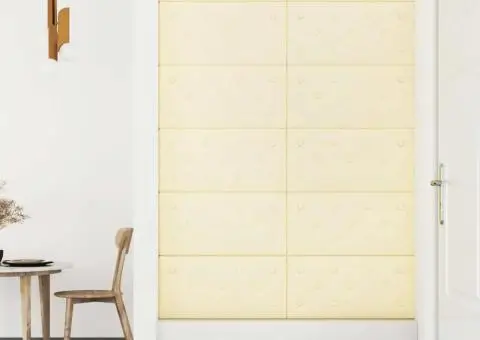 Panouri de perete 12 buc. crem 60x30 cm piele ecologică 2,16 m² - 4/5