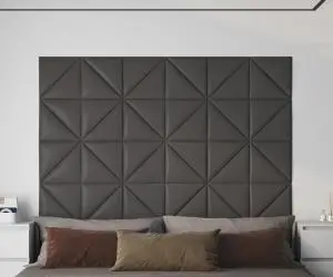 vidaXL Panouri de perete 12 buc. gri, 30x30 cm piele ecologică 0,54 m²