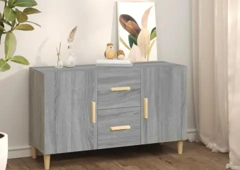 Servantă, gri sonoma, 100x36x60 cm, lemn compozit - 1/5