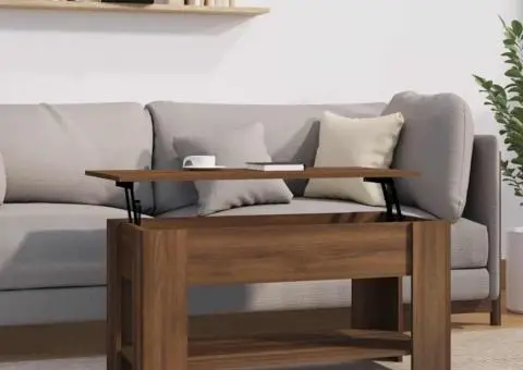 Măsuță de cafea, stejar fumuriu, 101x49x52 cm, lemn prelucrat - 1/5