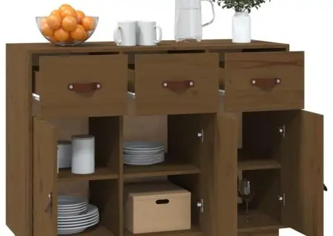 Servantă, maro miere, 100x40x75 cm, lemn masiv de pin - 4/5