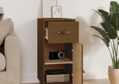 Servantă, maro miere, 34x40x75 cm, lemn masiv de pin - 3/5