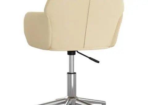 Scaun de birou pivotant, crem, material textil - 5/5