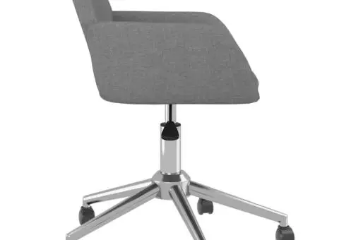 Scaun de birou pivotant, gri deschis, material textil - 4/5