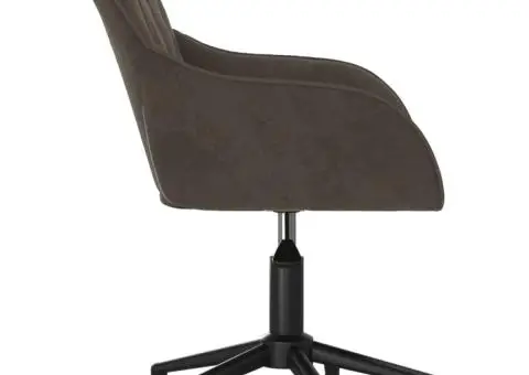 Scaun de birou pivotant, gri închis, catifea - 4/5