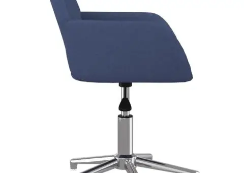 Scaun de birou pivotant, albastru, material textil - 4/5