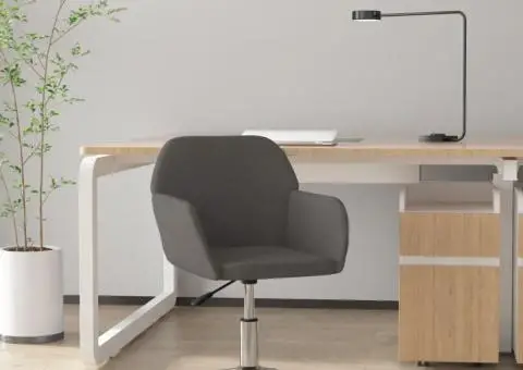 Scaun de birou pivotant, gri închis, material textil - 1/5