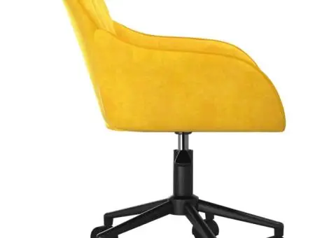 Scaun de birou pivotant, galben, catifea - 4/5