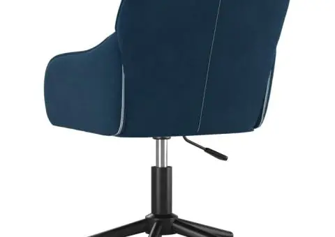 Scaun de birou pivotant, albastru, catifea - 5/5