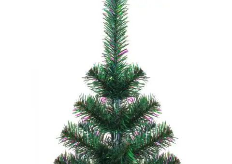 Brad de Crăciun artificial cu vârfuri irizate verde 240 cm PVC - 3/5