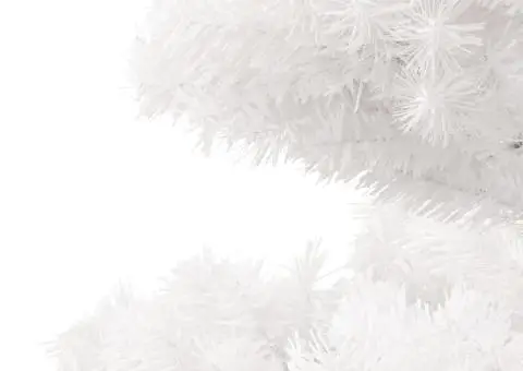 Brad Crăciun pre-iluminat ondulat cu suport, alb, 180 cm, PVC - 5/5