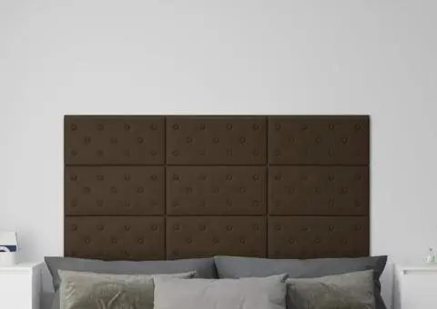 Panouri perete 12 buc. maro, 60x30 cm piele ecologică 2,16 m² - 1/5