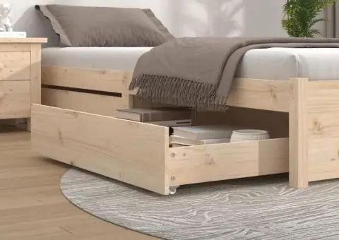 Sertare pentru pat, 2 buc., lemn masiv de pin - 1/5