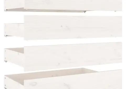 Sertare pentru pat, 4 buc., alb, lemn masiv de pin - 2/5