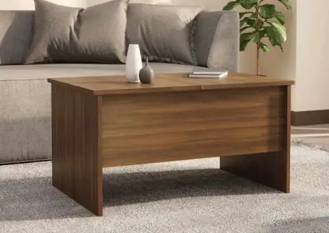 Măsuță de cafea, stejar maro, 80x50x42,5 cm, lemn prelucrat - 3/5