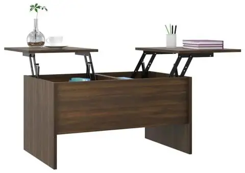 Măsuță de cafea, stejar maro, 80x50x42,5 cm, lemn prelucrat - 4/5