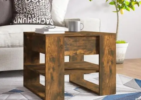 Măsuță de cafea, stejar fumuriu, 55,5x55x45 cm, lemn prelucrat - 1/5