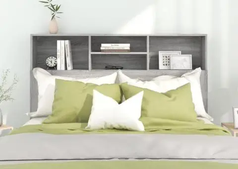 Tăblie de pat cu dulap, gri sonoma, 140x19x103,5 cm - 3/5