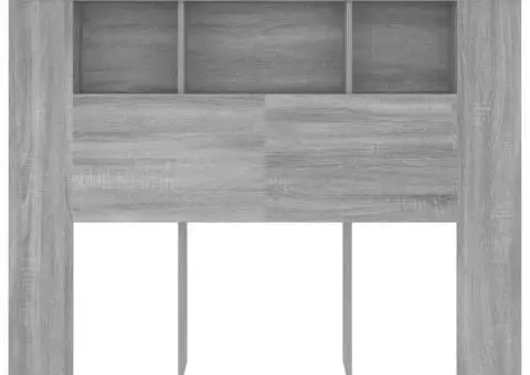 Tăblie de pat cu dulap, gri sonoma, 140x18,5x104,5 cm - 3/5