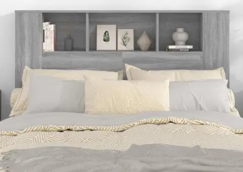 Tăblie de pat cu dulap, gri sonoma, 140x18,5x104,5 cm - 5/5