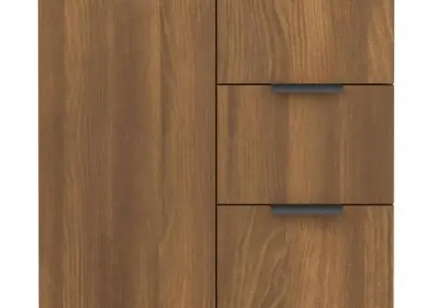 Dulap, stejar maro, 60x30x70 cm, lemn prelucrat - 3/5