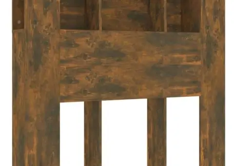 Tăblie de pat cu dulap, stejar fumuriu, 120x18,5x102,5 cm - 2/5