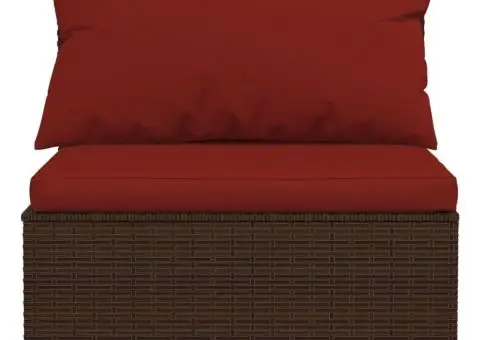 Set mobilier de grădină cu perne, 8 piese, maro, poliratan - 4/5