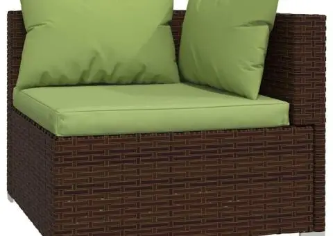 Set mobilier de grădină cu perne, 5 piese, maro, poliratan - 4/5