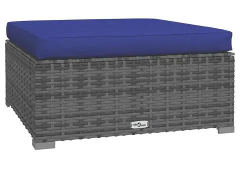 Set mobilier de grădină cu perne, 5 piese, gri, poliratan - 5/5