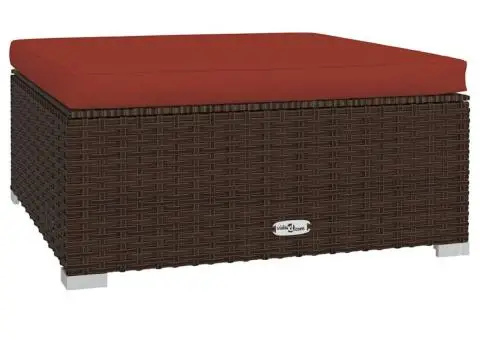 Set mobilier de grădină cu perne, 5 piese, maro, poliratan - 5/5