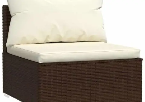 Set mobilier de grădină cu perne, 5 piese, maro, poliratan - 3/5