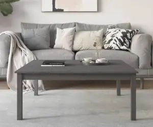 vidaXL Măsuță de cafea, gri, 100x100x40 cm, lemn masiv de pin