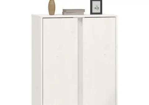 Servantă, alb, 60x35x80 cm, lemn masiv de pin - 4/5