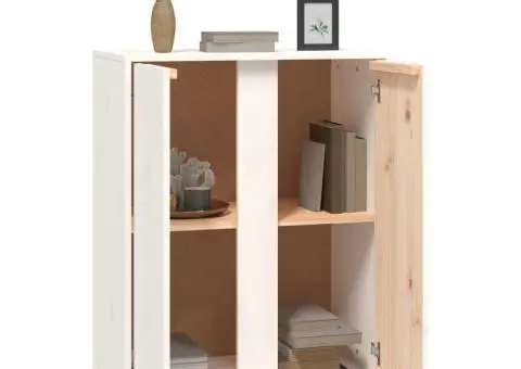 Servantă, alb, 60x35x80 cm, lemn masiv de pin - 5/5