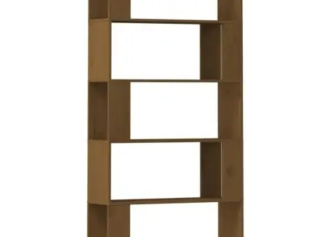 Bibliotecă/Separator cameră maro miere, 80x25x163,5 cm lemn pin - 2/5