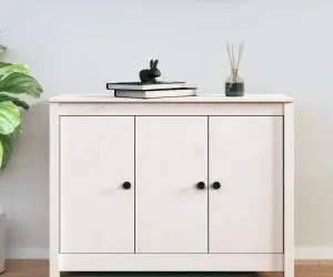 vidaXL Servantă, alb, 100x35x74 cm, lemn masiv de pin