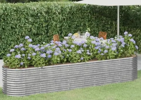 Strat înălțat grădină 368x80x68 cm oțel vopsit electrostatic - 1/5