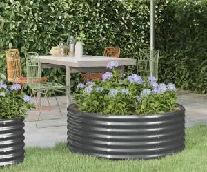 vidaXL Jardinieră, antracit, 100x100x36 cm, oțel vopsit electrostatic